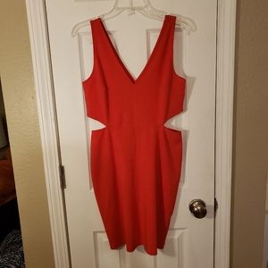 Express Red Cutout Cocktail Minidress